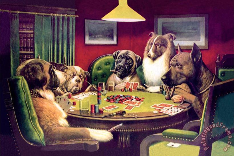 A Bold Bluff Dogs Playing Poker painting - cassius marcellus coolidge A Bold Bluff Dogs Playing Poker Art Print