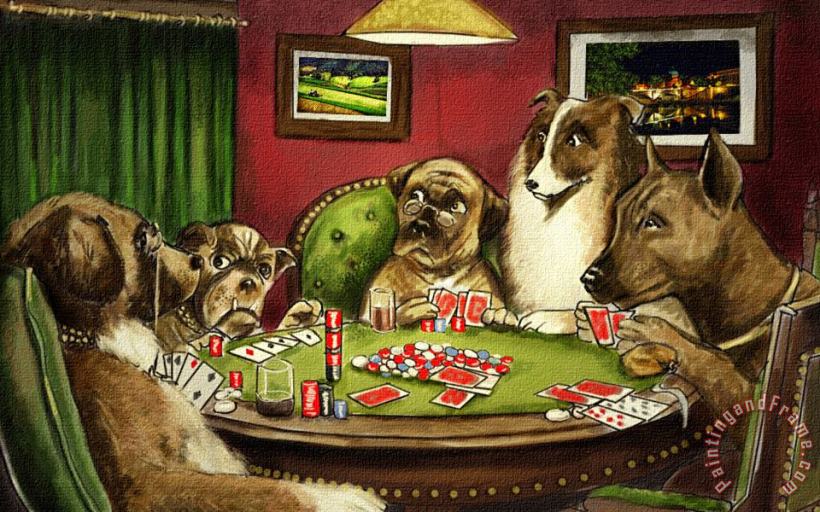 cassius marcellus coolidge Dogs Playing Poker I Art Print