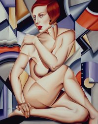 Catherine Abel Cubist Nude Orange and Purple