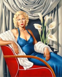 Catherine Abel Woman in Sapphire Blue Dress