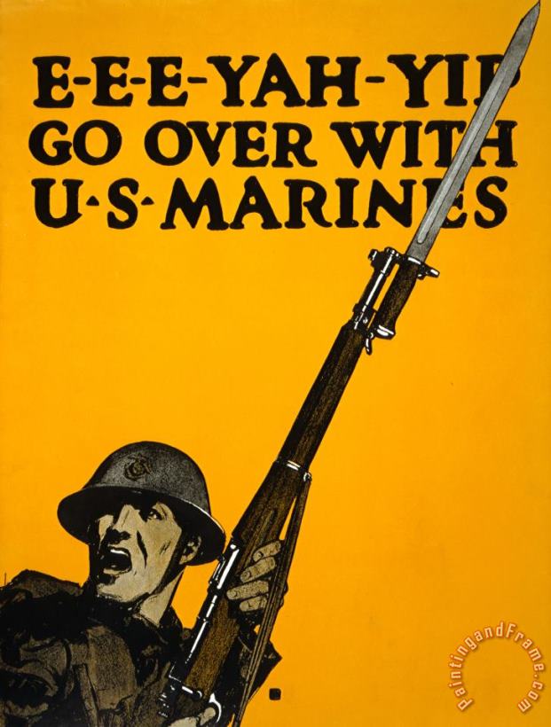 C.B. Falls E E E Yah Yip Go Over with U.s. Marines Art Print