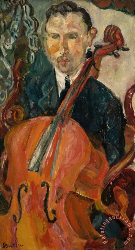 The Cellist (portrait of M. Serevitsch) painting - Chaim Soutine The Cellist (portrait of M. Serevitsch) Art Print