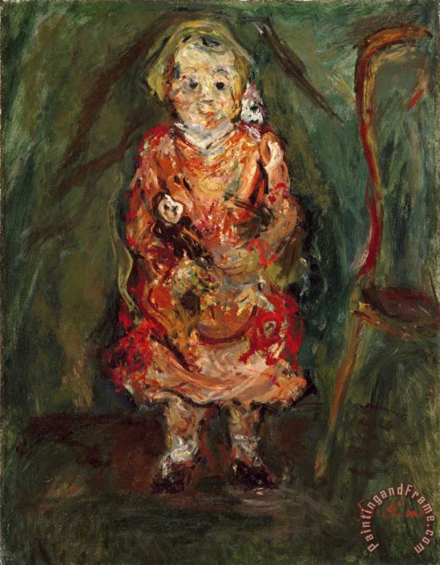 Young Girl with a Doll painting - Chaim Soutine Young Girl with a Doll Art Print