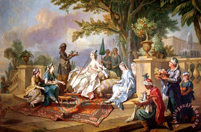The Sultana Served by her Eunuchs painting - Charles Amedee Philippe van Loo The Sultana Served by her Eunuchs Art Print