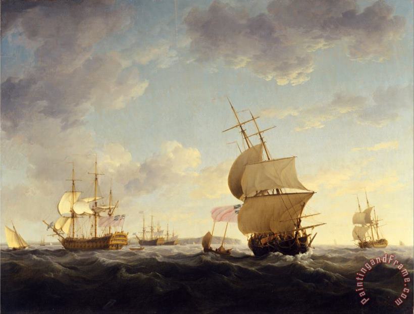 Shipping in The English Channel painting - Charles Brooking Shipping in The English Channel Art Print