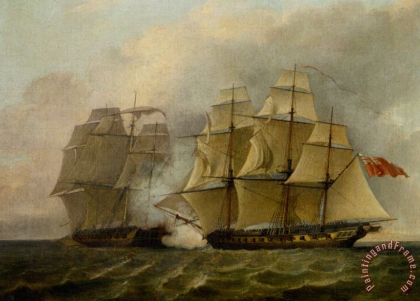 Charles Brooking The Battle Between Chesapeake And The Shannon Art Painting