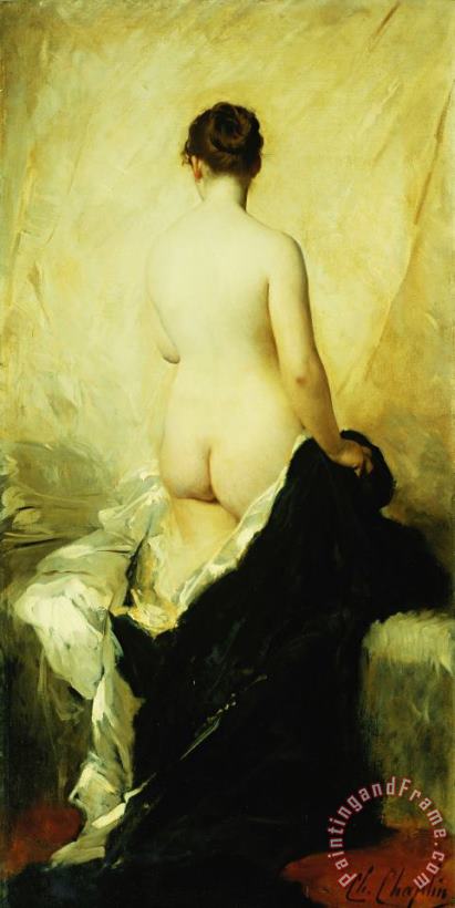 Charles Chaplin A Partially Draped Nude Art Painting