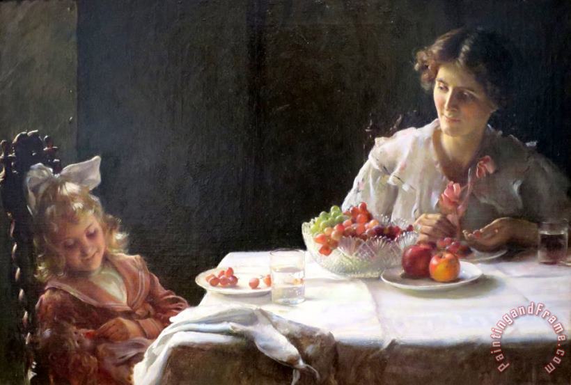 Charles Courtney Curran Breakfast for Three Art Painting