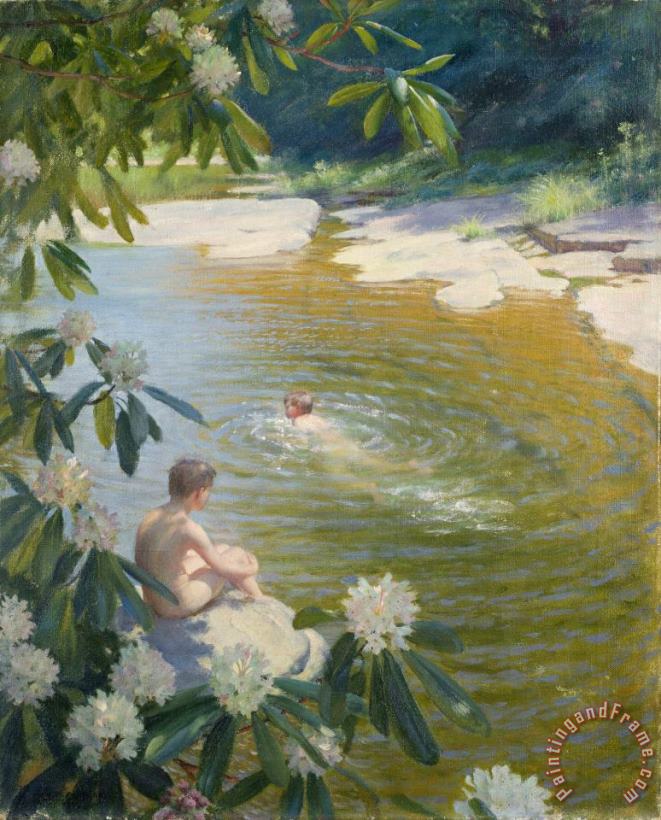 Charles Courtney Curran The Swimming Hole Art Painting
