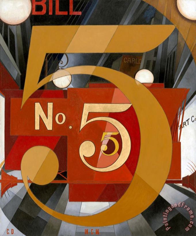 Charles Demuth I Saw The Figure 5 in Gold Art Painting