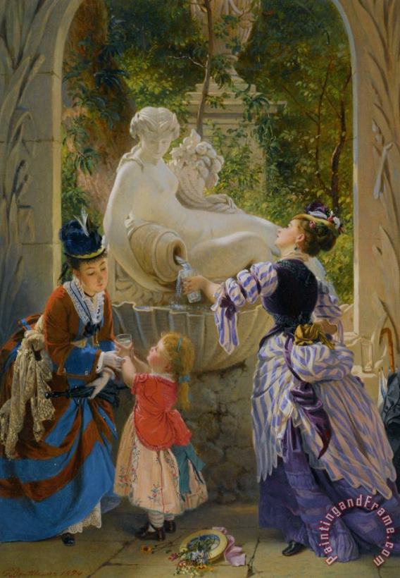 Charles Edouard Boutibonne A La Fontaine Art Painting