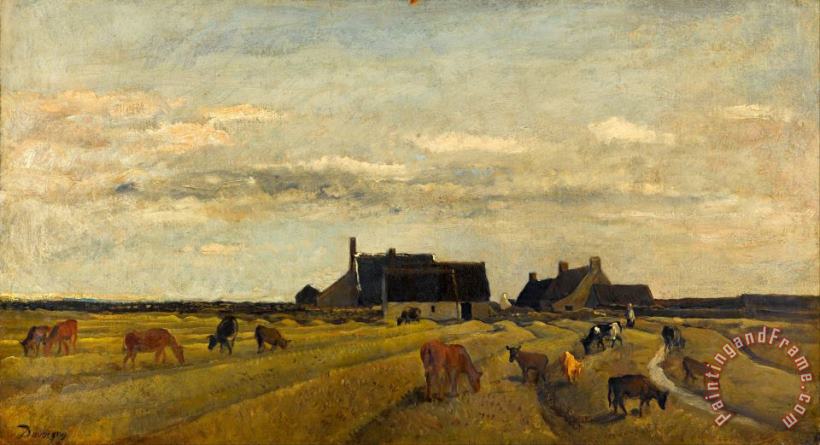 Farm at Kerity, Brittany painting - Charles Francois Daubigny Farm at Kerity, Brittany Art Print