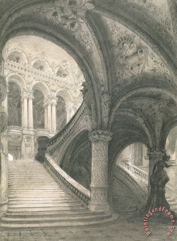 The Staircase Of The Paris Opera House painting - Charles Garnier The Staircase Of The Paris Opera House Art Print