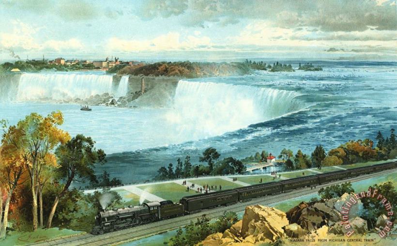 Niagara Falls From Michigan Central Train Poster painting - Charles Graham Niagara Falls From Michigan Central Train Poster Art Print