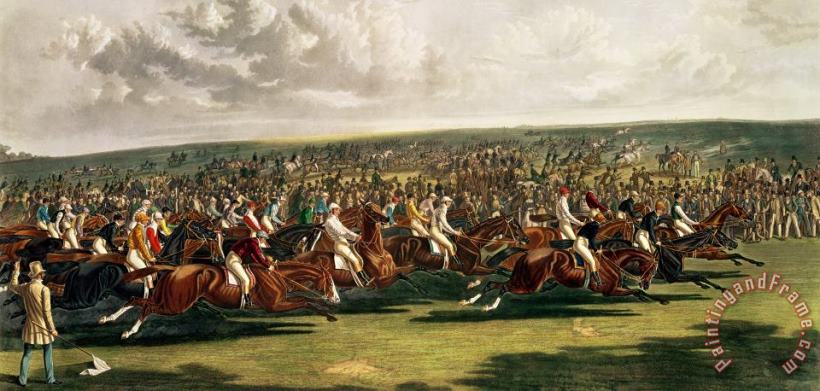 The Start Of The Memorable Derby Of 1844 painting - Charles Hunt The Start Of The Memorable Derby Of 1844 Art Print