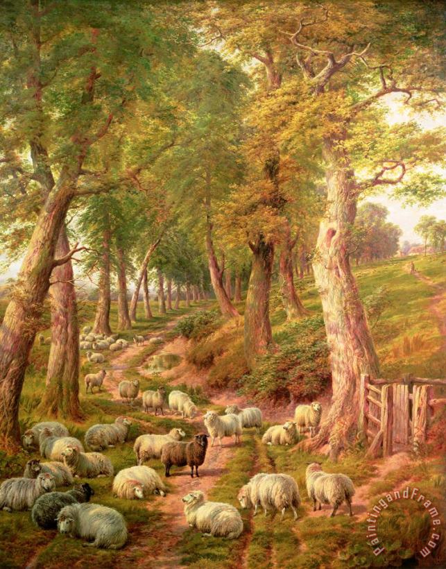 Charles Joseph Landscape with Sheep Art Painting