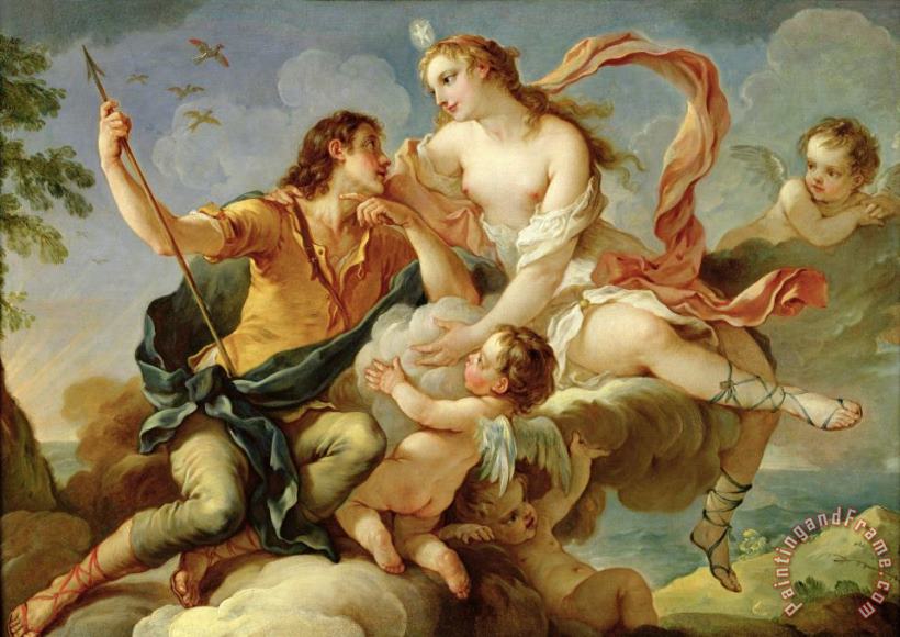 Venus and Adonis painting - Charles Joseph Natoire Venus and Adonis Art Print