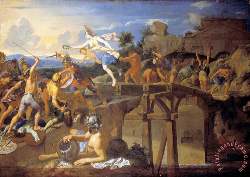 Horatius Cocles Defending The Bridge painting - Charles Le Brun Horatius Cocles Defending The Bridge Art Print
