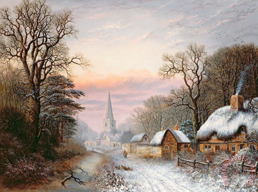 Winter Landscape painting - Charles Leaver Winter Landscape Art Print