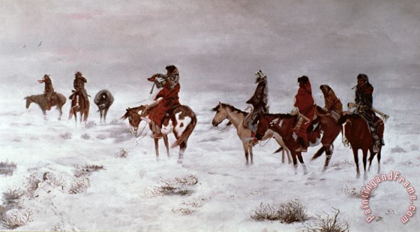 Charles Marion Russell 'Lost in a Snow Storm - We Are Friends' Art Print