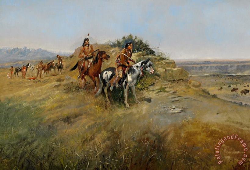 Buffalo Hunt painting - Charles Marion Russell Buffalo Hunt Art Print