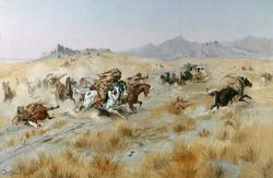 Charles Marion Russell - The Attack painting
