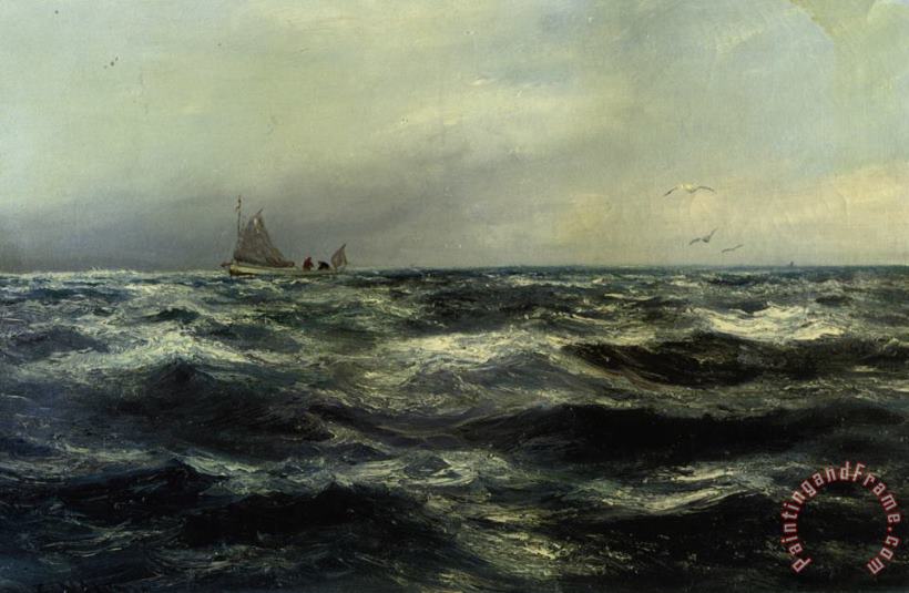 Charles Napier Hemy Cornish Sea And Working Boat Art Print