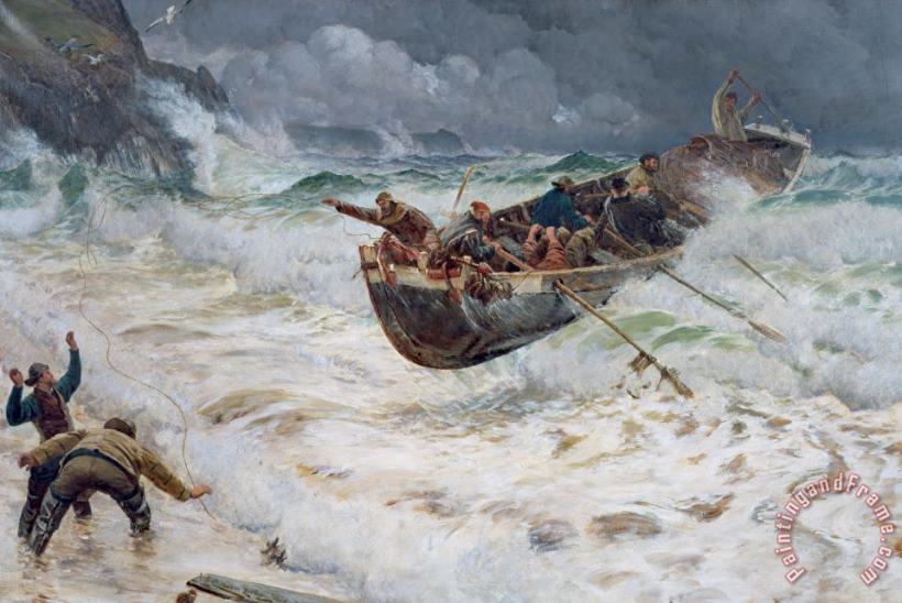 Charles Napier Hemy How the Boat Came Home Art Painting