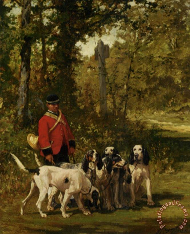 Charles Olivier De Penne A Huntmaster on a Forest Trail Art Print
