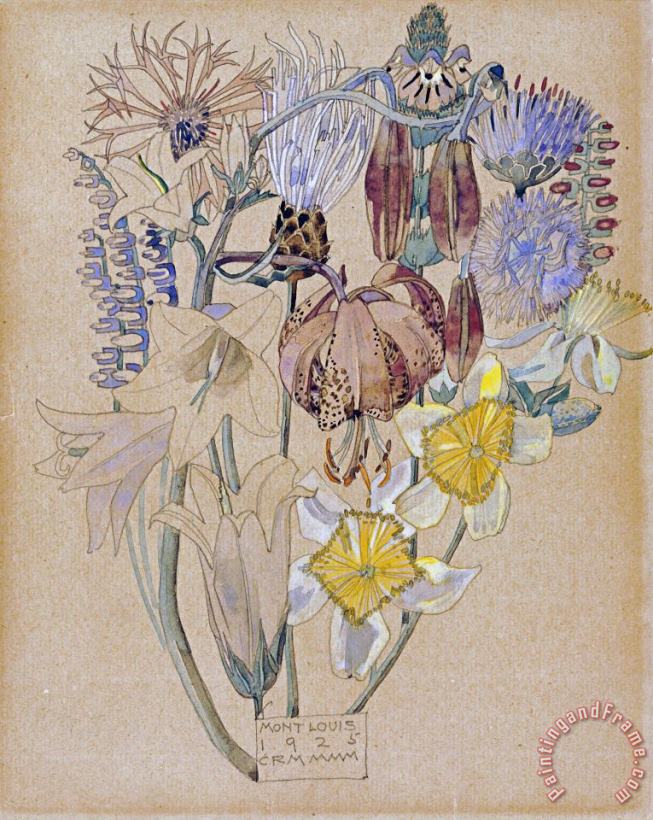 Charles Rennie Mackintosh Mont Louis Flower Study Art Painting