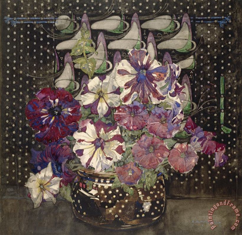 Charles Rennie Mackintosh Petunias Art Painting