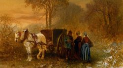 Charles Rochussen Travellers by a Horse And Cart in a Wooded Landscape