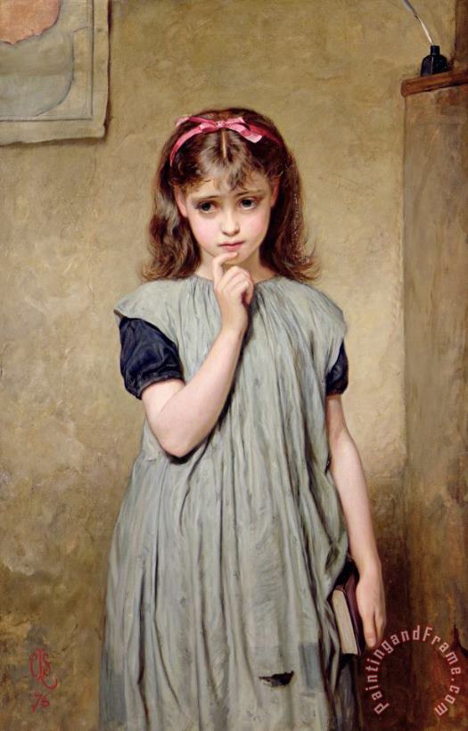 A Young Girl in the Classroom painting - Charles Sillem Lidderdale A Young Girl in the Classroom Art Print