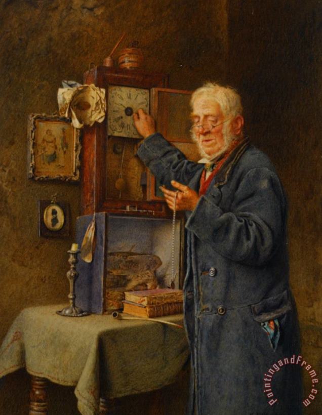 Greenwich Time painting - Charles Spencelayh Greenwich Time Art Print