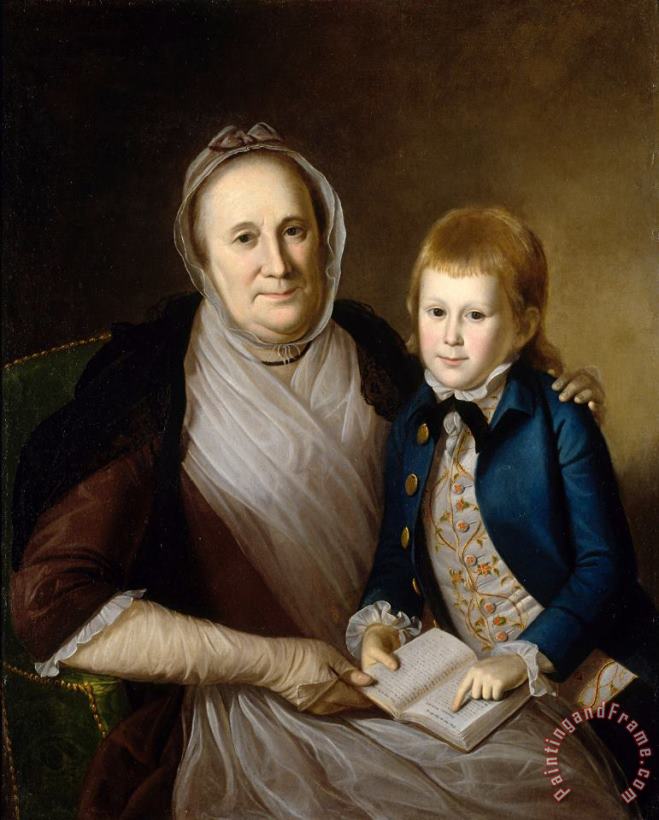 Charles Willson Peale Mrs. James Smith And Grandson Art Painting