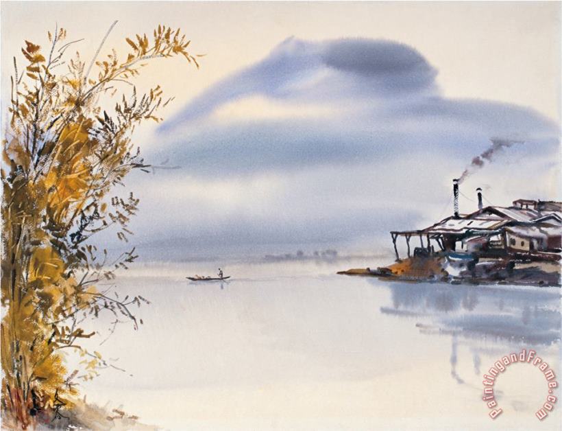 Shimmery Lake painting - Chi Wen Shimmery Lake Art Print