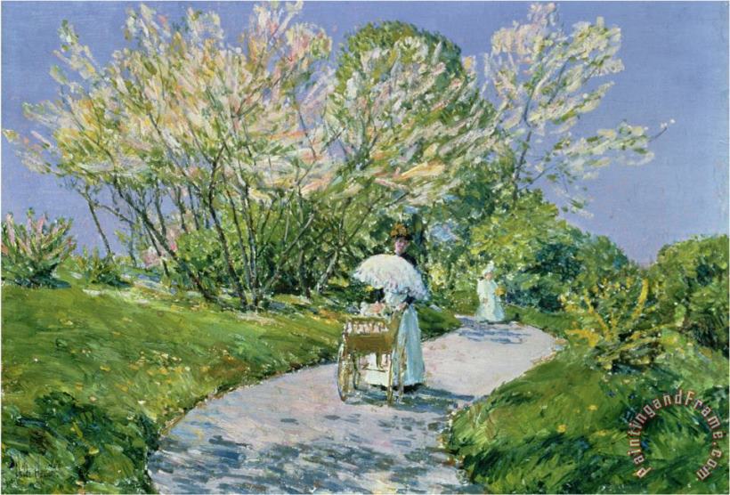 A Walk in The Park painting - Childe Hassam A Walk in The Park Art Print