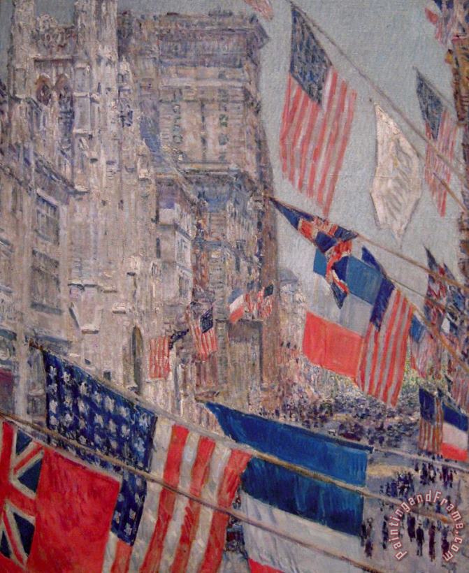Allies Day, May 1917 painting - Childe Hassam Allies Day, May 1917 Art Print