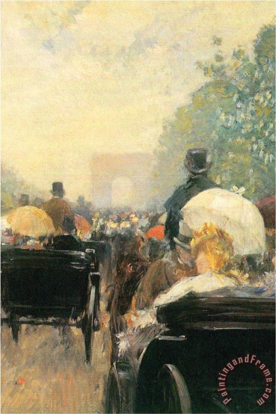 Carriage Parade painting - Childe Hassam Carriage Parade Art Print