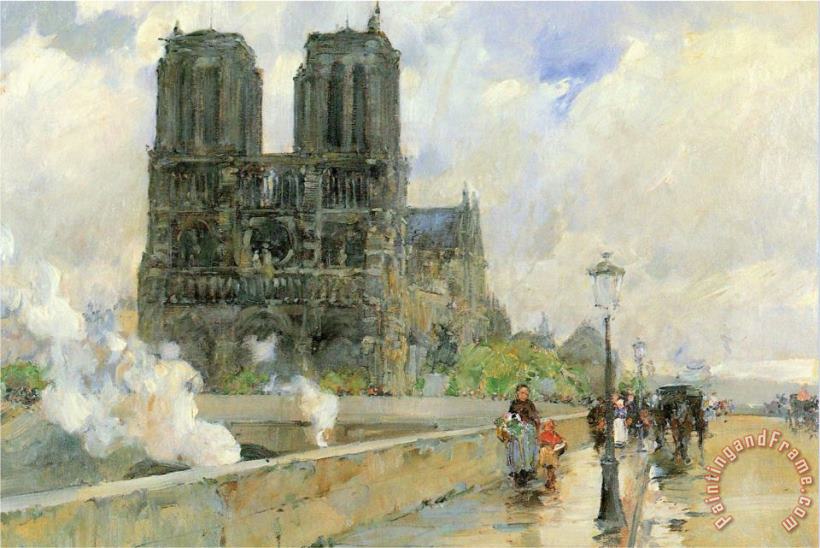 Cathedral of Notre Dame 1888 painting - Childe Hassam Cathedral of Notre Dame 1888 Art Print