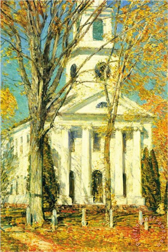 Childe Hassam Church at Old Lyme Connecticut Art Painting