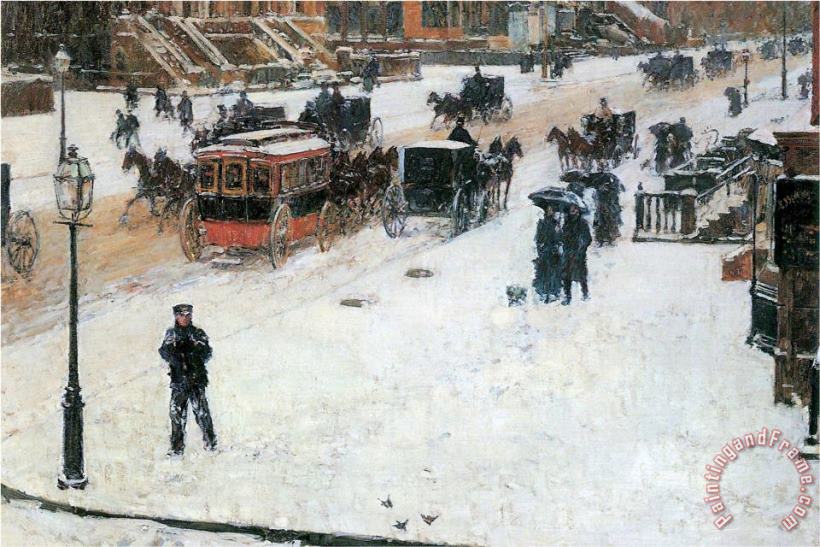 Fifth Avenue in Winter painting - Childe Hassam Fifth Avenue in Winter Art Print