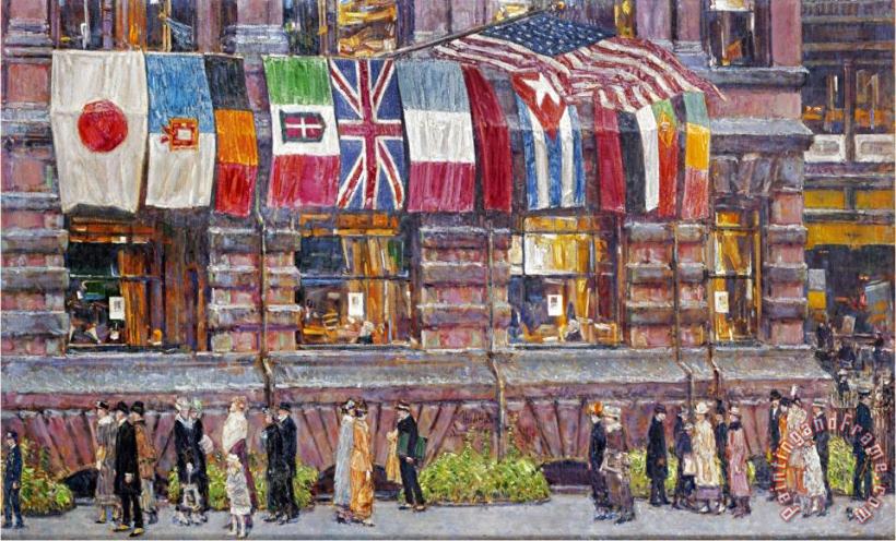 Childe Hassam Hassam Allied Flags 1917 Art Painting