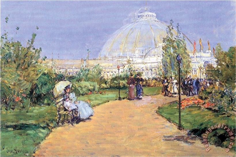 Childe Hassam House of Gardens World's Columbian Exposition Chicago Art Painting