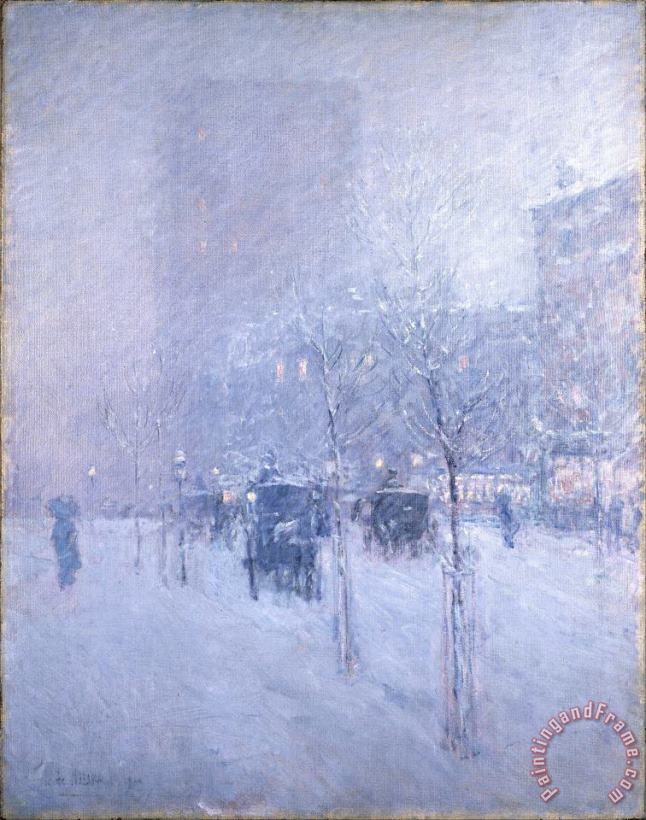 Late Afternoon, New York, Winter painting - Childe Hassam Late Afternoon, New York, Winter Art Print