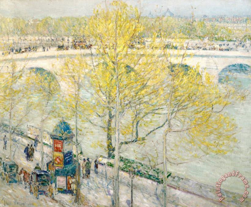 Pont Royal Paris painting - Childe Hassam Pont Royal Paris Art Print