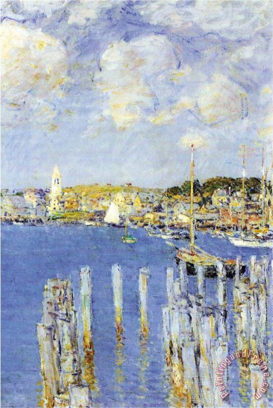 Port of Gloucester Island painting - Childe Hassam Port of Gloucester Island Art Print