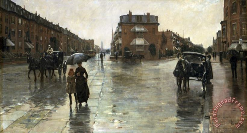 Childe Hassam Rainy Day, Boston Art Painting