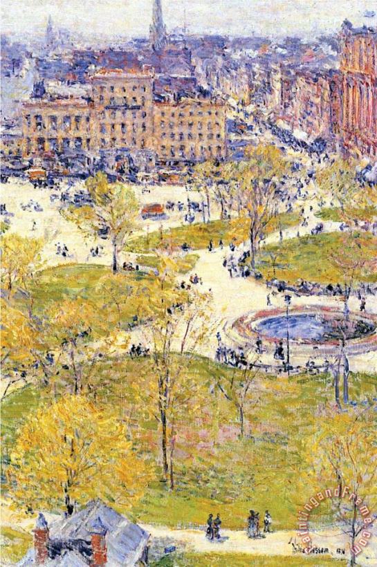Union Square in Spring painting - Childe Hassam Union Square in Spring Art Print