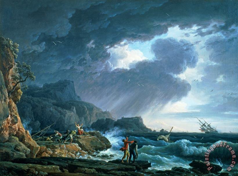 Claude Joseph Vernet A Seastorm Art Painting